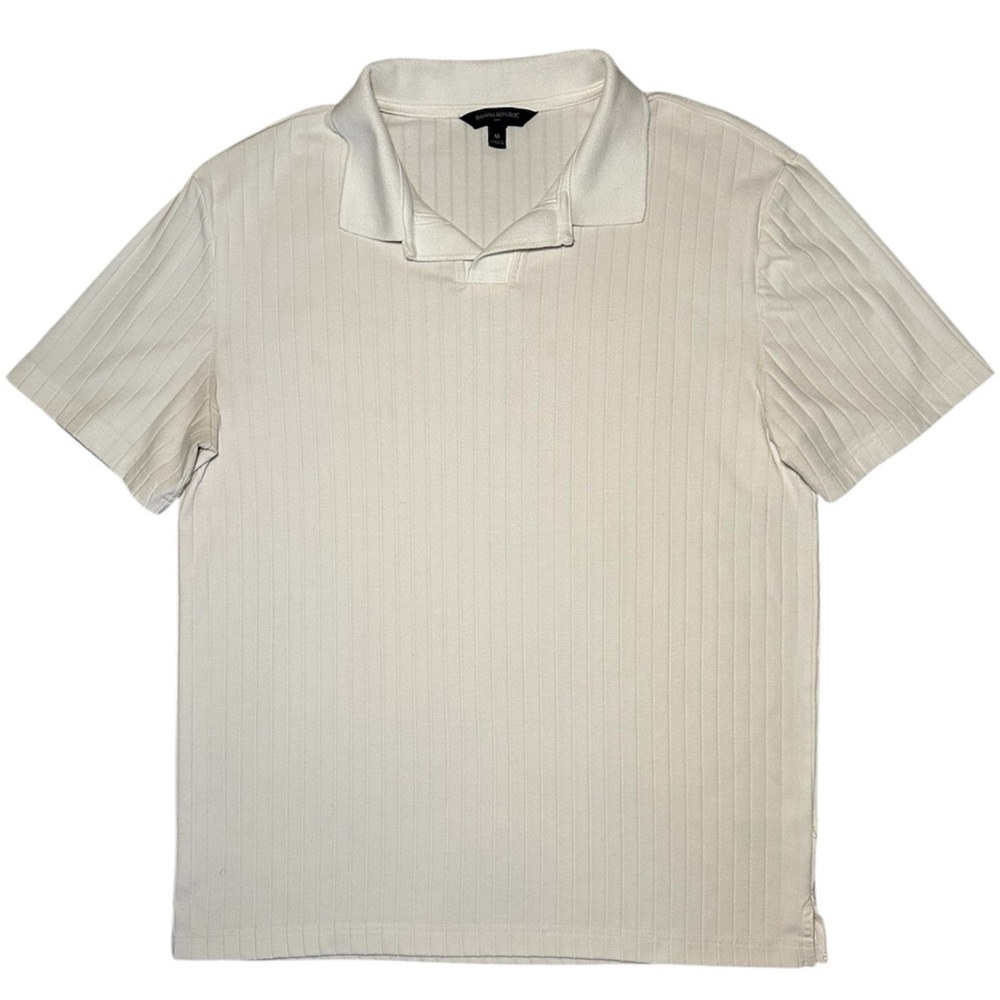 Banana Republic Factory Men's White Polo Shirt Short Sleeve Cotton Size Medium